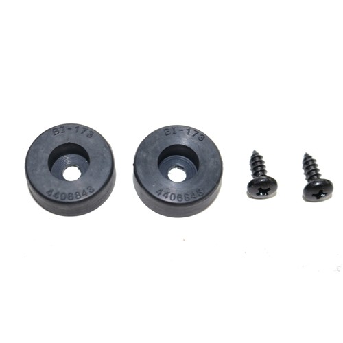 60-69 BUCKET SEAT BACK RUBBER STOPPER OE, PAIR WITH SCREWS