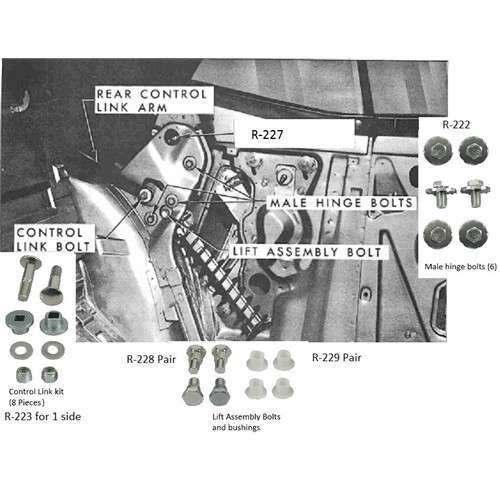 CONVERTIBLE SHOULDER PIVOT BOLTS, CORRECT, PAIR